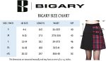 Bigary Women's Goth Skirt Gothic Punk Emo Plaid Pleated Short Skirt - Image 8